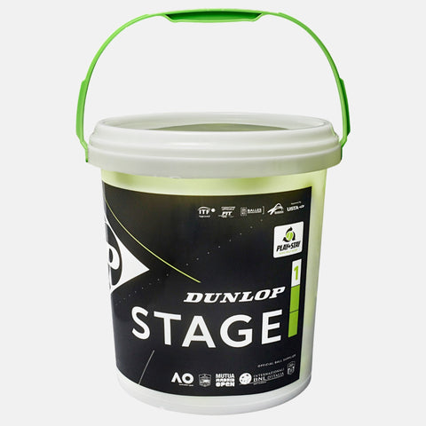 Balles de tennis Dunlop Baril de 60 balles Dunlop Stage 1 Green