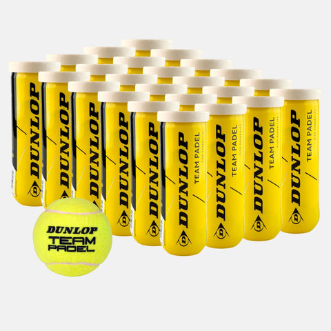 Balles de padel Dunlop Carton de 24 tubes de 3 balles padel Dunlop Team