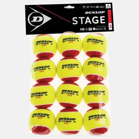 Balles de tennis Dunlop Sachet de 12 balles Dunlop Mini Tennis Stage 3