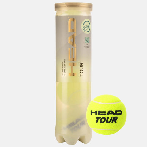 Balles de tennis HEAD Tube de 4 balles HEAD Tour