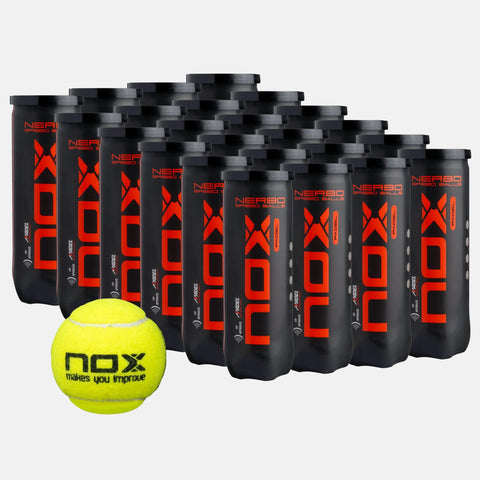 Balles de padel NOX Carton de 24 tubes de 3 balles padel NOX Nerbo