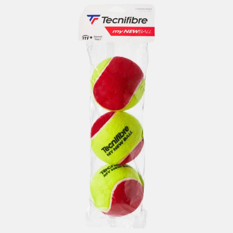 Balles de tennis Tecnifibre Sachet de 3 balles Tecnifibre My New Ball Red