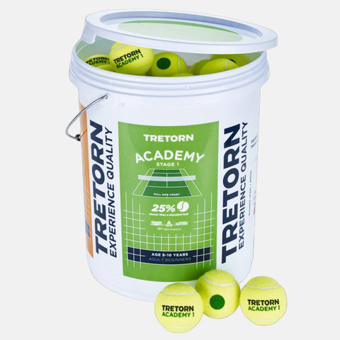 Balles de tennis Tretorn Baril de 72 balles Tretorn Academy Stage 1 Green