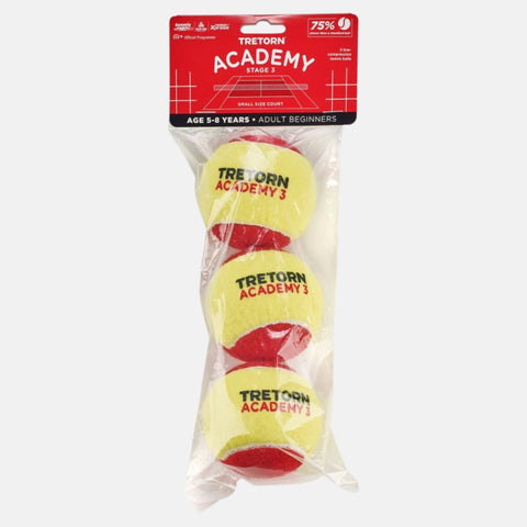 Balles de tennis Tretorn Sachet de 3 balles Tretorn Academy Stage 3 Red
