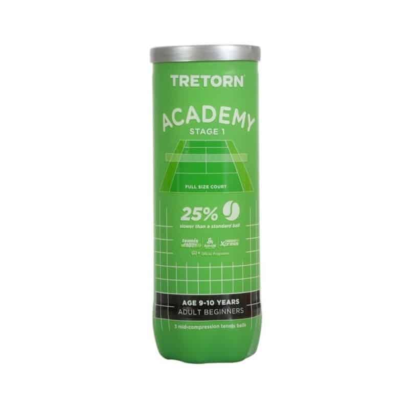 Tube de 3 balles Tretorn Academy Stage 1 Green