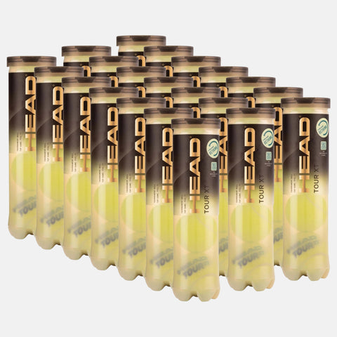 Carton de 18 tubes de 4 balles HEAD Tour XT