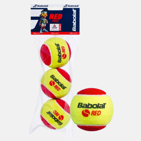 Balles de tennis Babolat Sachet de 3 balles Babolat Red Felt