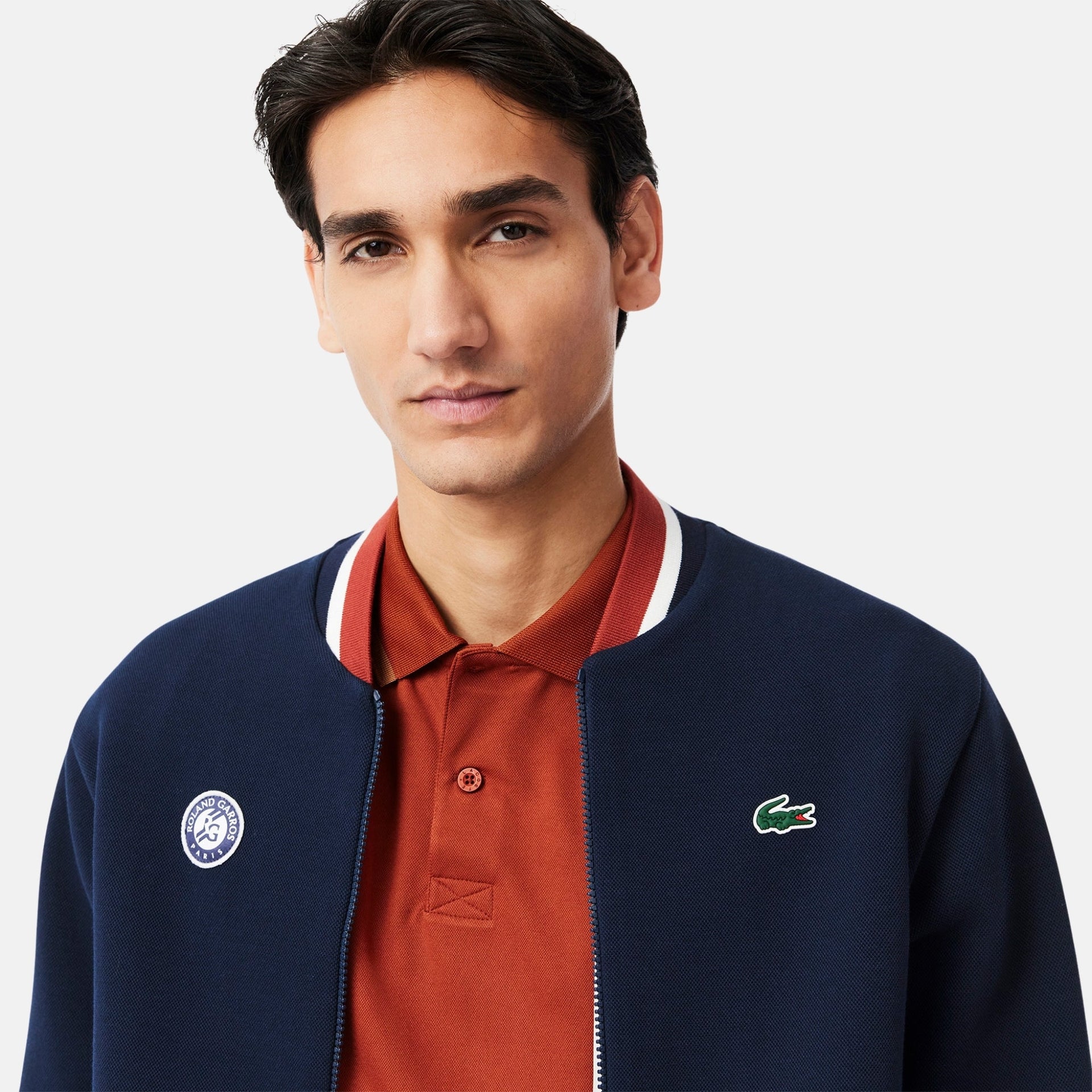 Veste de survêtement zippée homme Lacoste Roland-Garros en Piqué